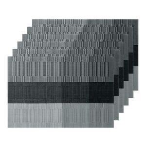 Set of 6 Heat-Resistant Non-Slip Table Mats 18x12 inch Silver Grey